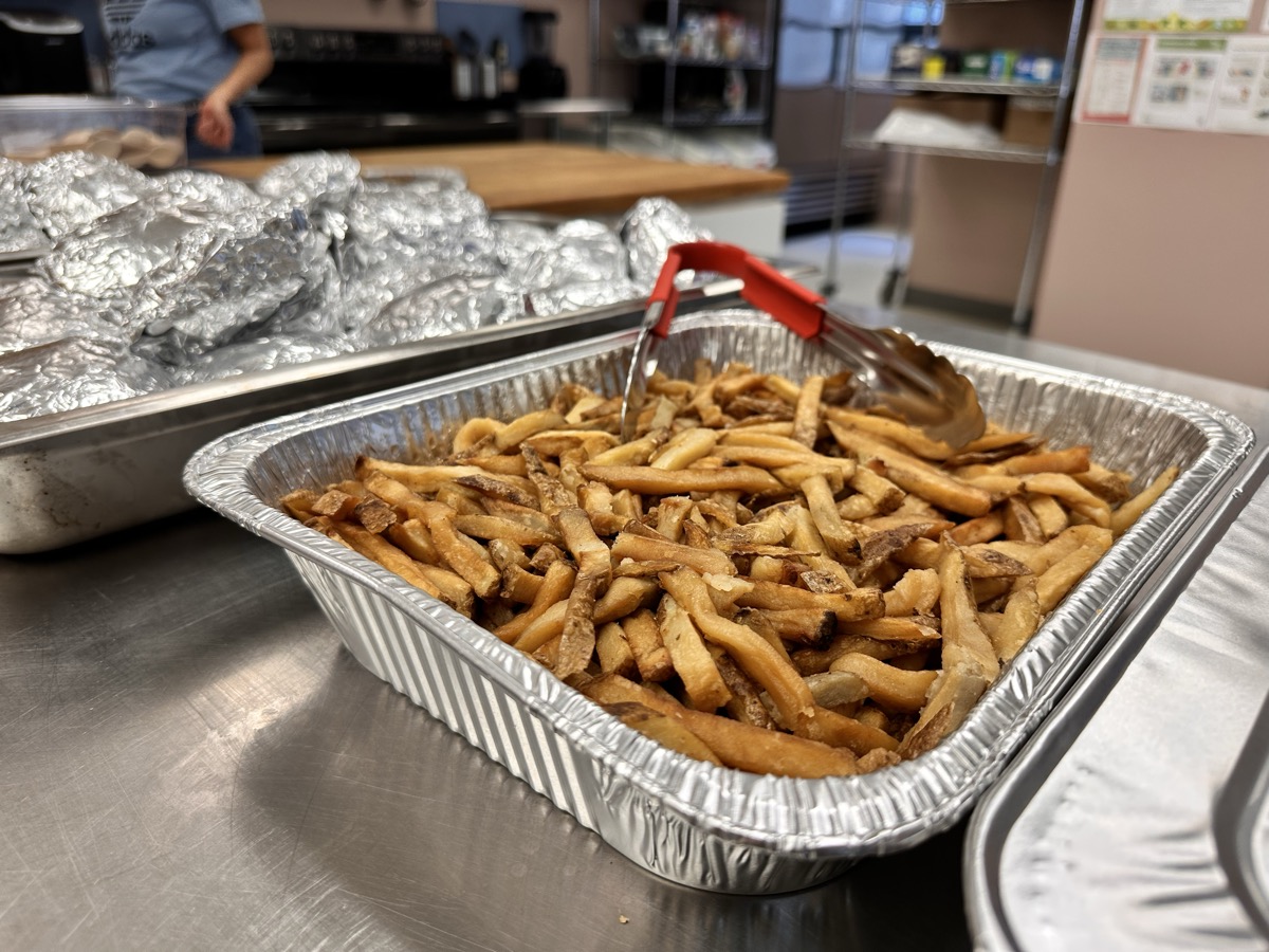 Fresh hand-cut fries prepared in-house